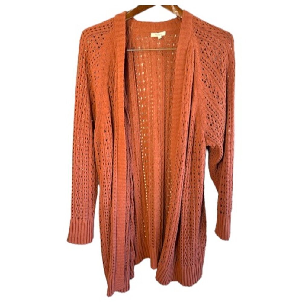 Maurice’s Crochet Rust Open Cardigan Women’s Size 3 (3X)